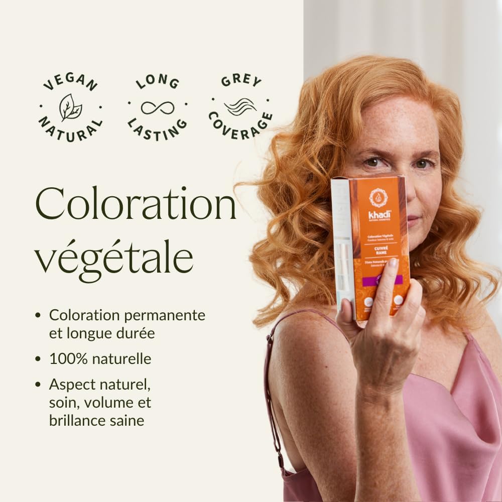 Khadi - Tinte Herbal Color - 100g - coloris cuivre, usage quotidien