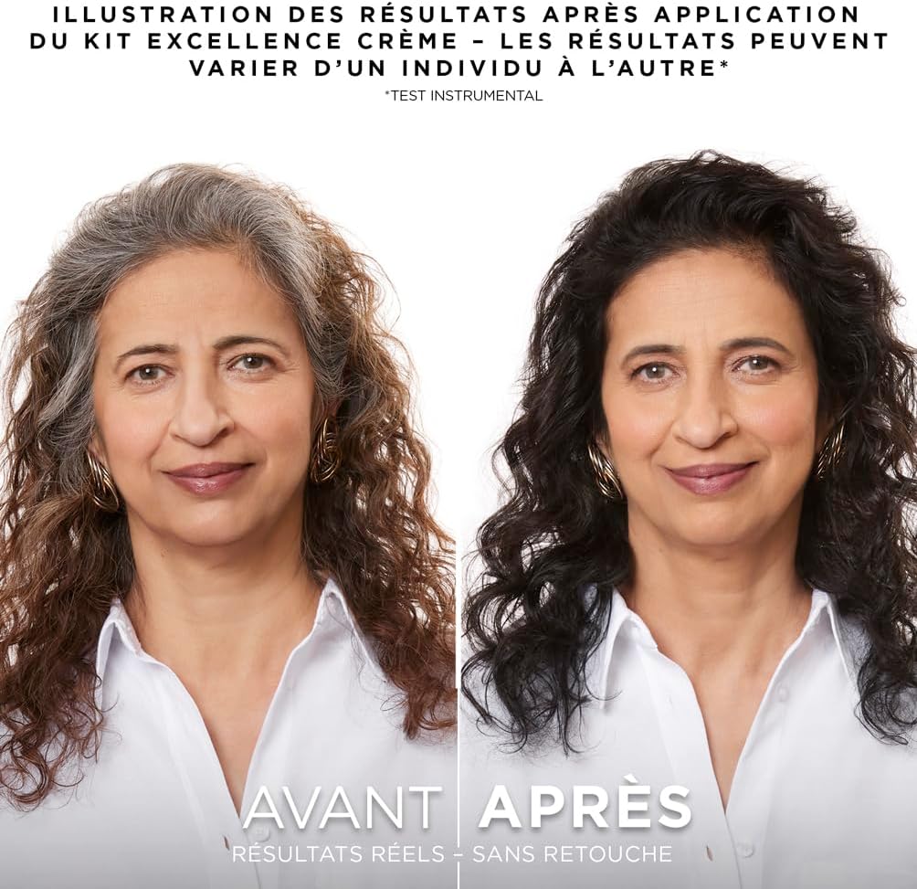 L'Oréal Paris - Excellence Crème - coloration permanente, châtain auburn, couvre cheveux blancs