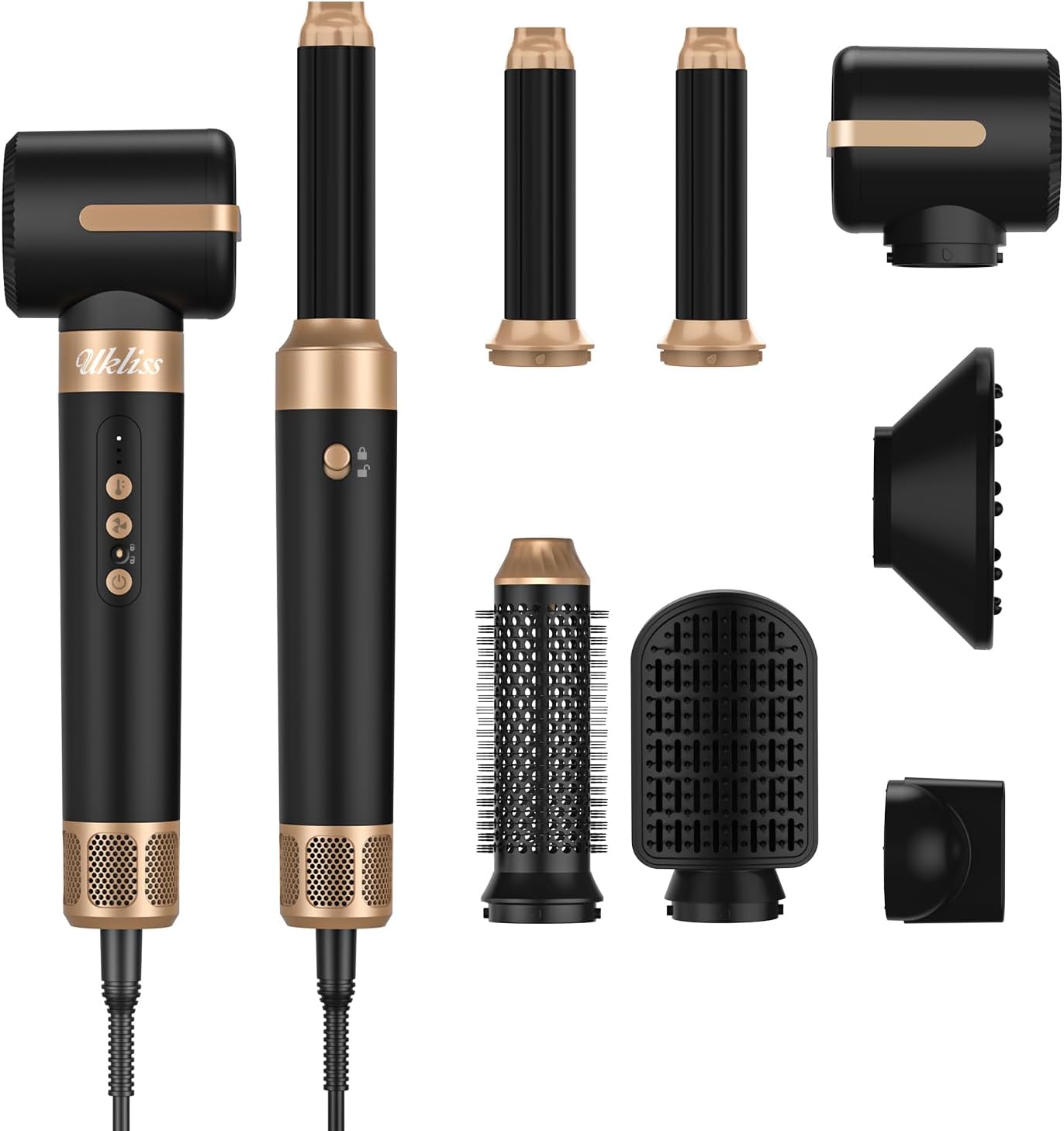 Brosse soufflante 7 en 1 - lissante, boucleur, 3 températures, ionique