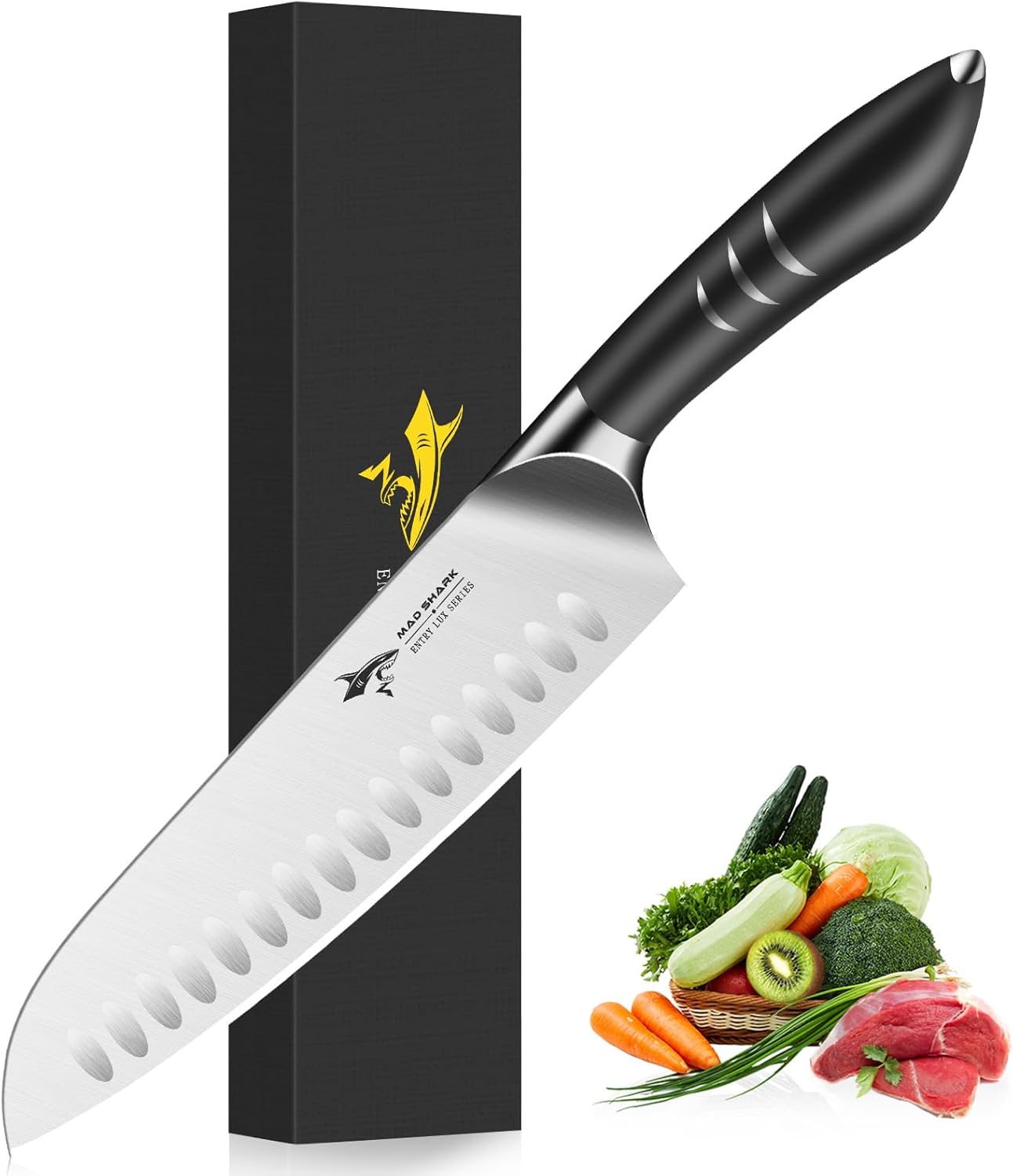 MAD SHARK - Santoku Série - 20 cm - Acier allemand, manche ergonomique