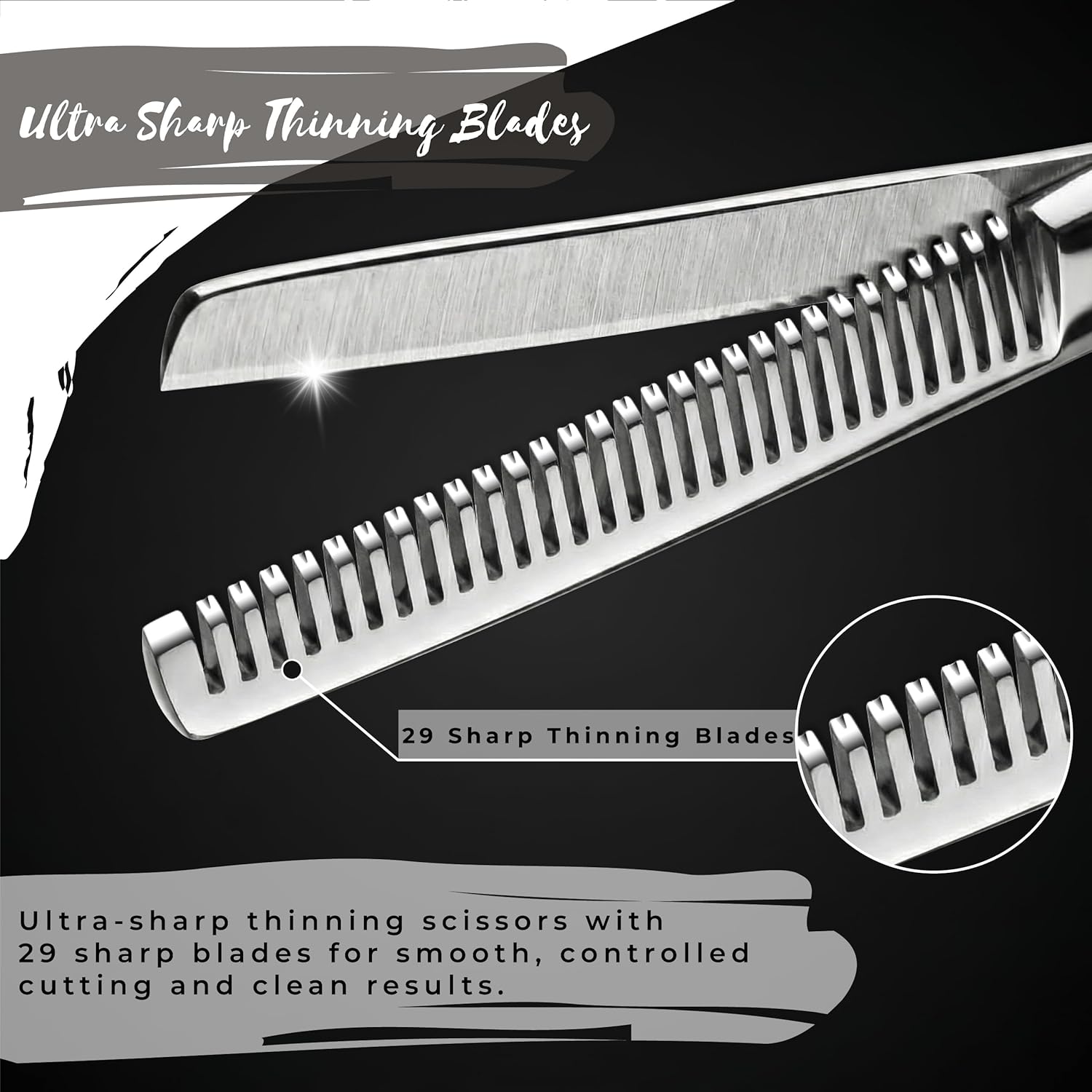 Ciseaux de coiffure professionnels 6'' acier inoxydable coupe effilage