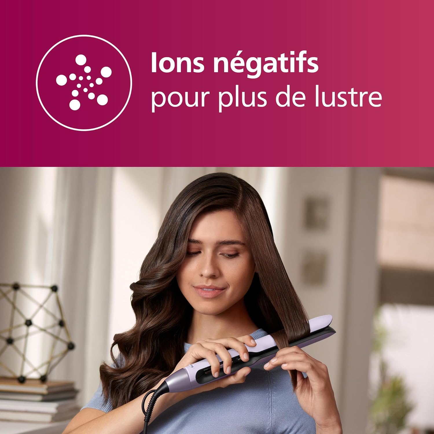 Philips - lisseur Série 5000 - 47x15mm - céramique, ThermoShield, BHS530/00