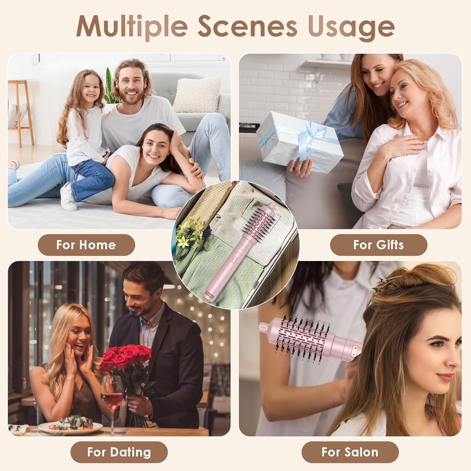 Brosse soufflante 3-en-1 - 800W - 38/50mm - ionique, 2 vitesses, 2 températures