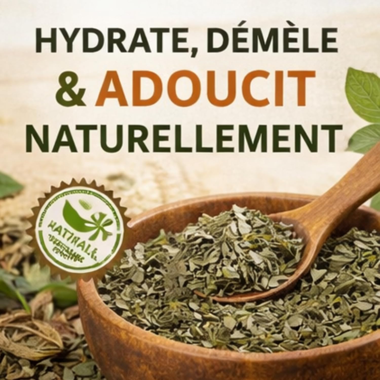 Feuilles d’Ambunu 100% Naturelles – gel démêlant fortifiant 50g – origine Tchad, cheveux crépus et bouclés