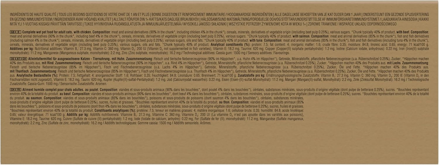 Whiskas - La Carte Mixte - 84x85g - Aliment humide en gelée pour chats adultes