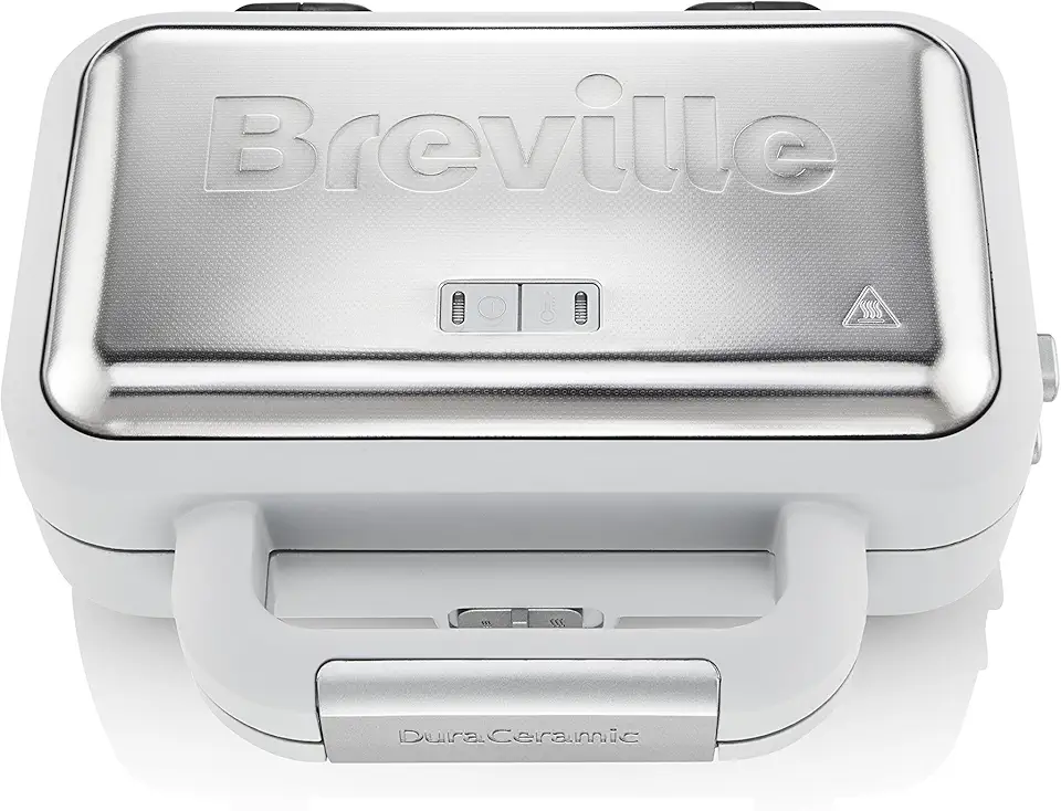 Breville - machine à sandwich DuraCeramic 2 tranches, température variable, assiettes creuses, VST070X