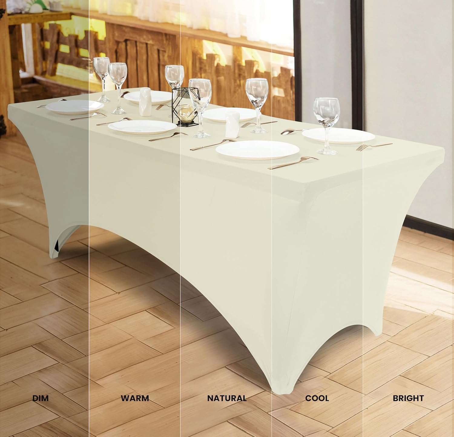 Utopia Kitchen - nappe extensible 8 pieds 244 cm - polyester/spandex lavable infroissable, lot de 2