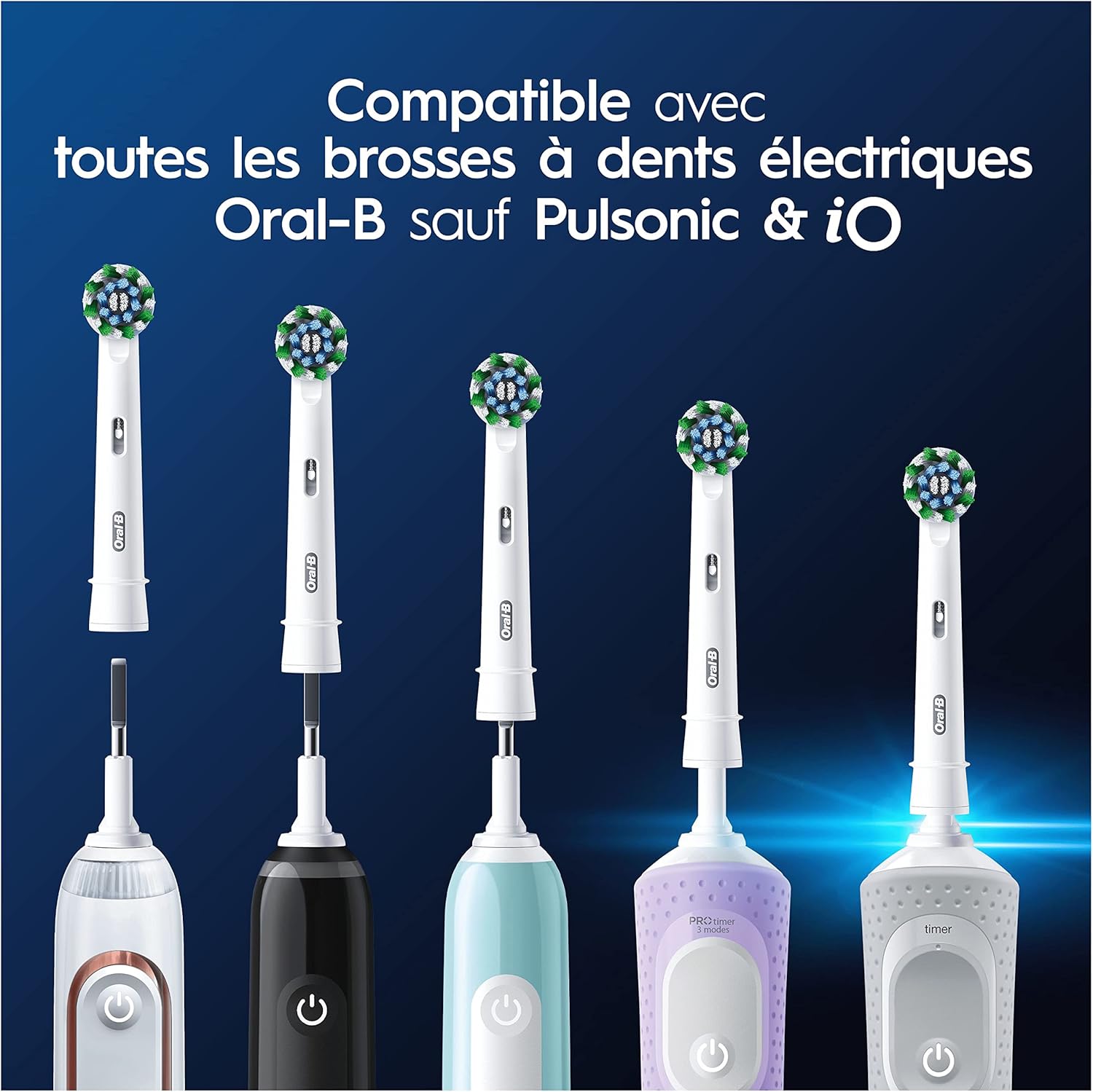 Oral-B - Pro Cross Action - pack 16 brossettes - compatible boîte aux lettres