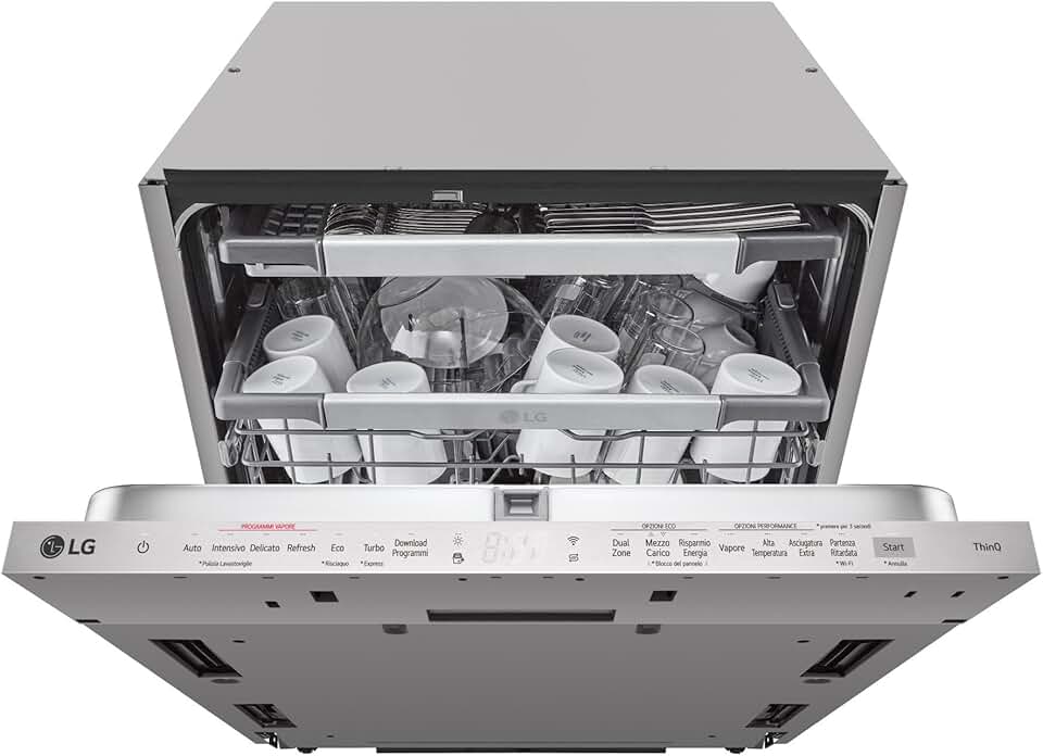 LG - Lave-vaisselle encastrable 14 couverts, inox, silencieux, DB475TXS