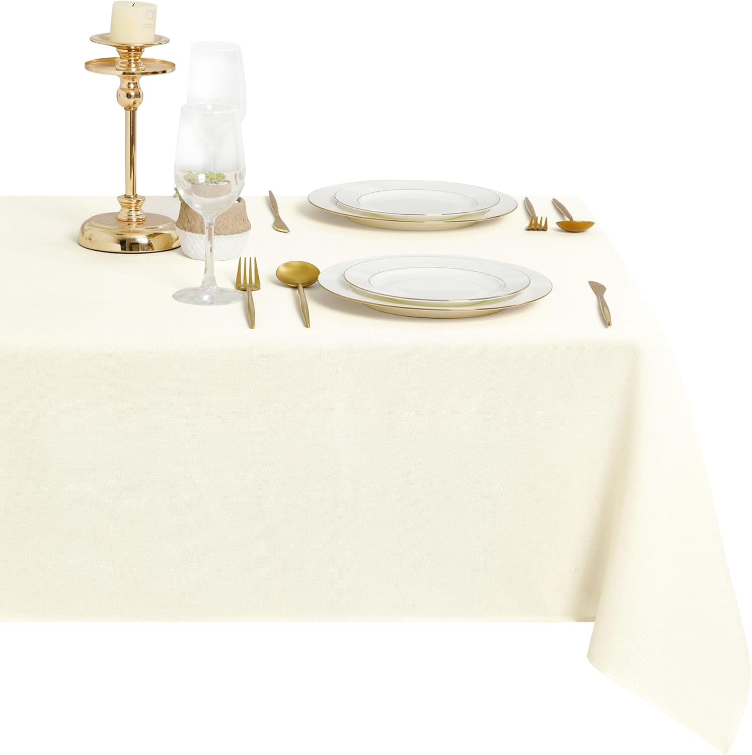 DWCN - nappe aspect lin - 135x240cm - anti-tache, imperméable