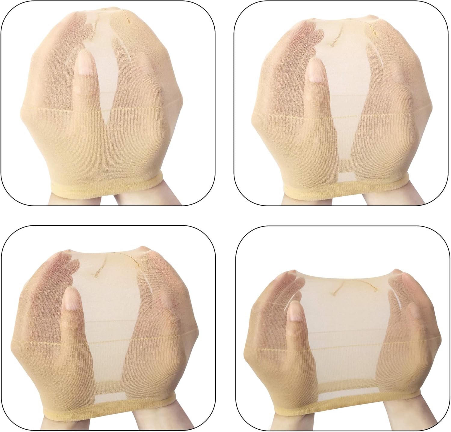 Bonnet de perruque - lot de 12 pièces - nylon beige - respirant, unisexe