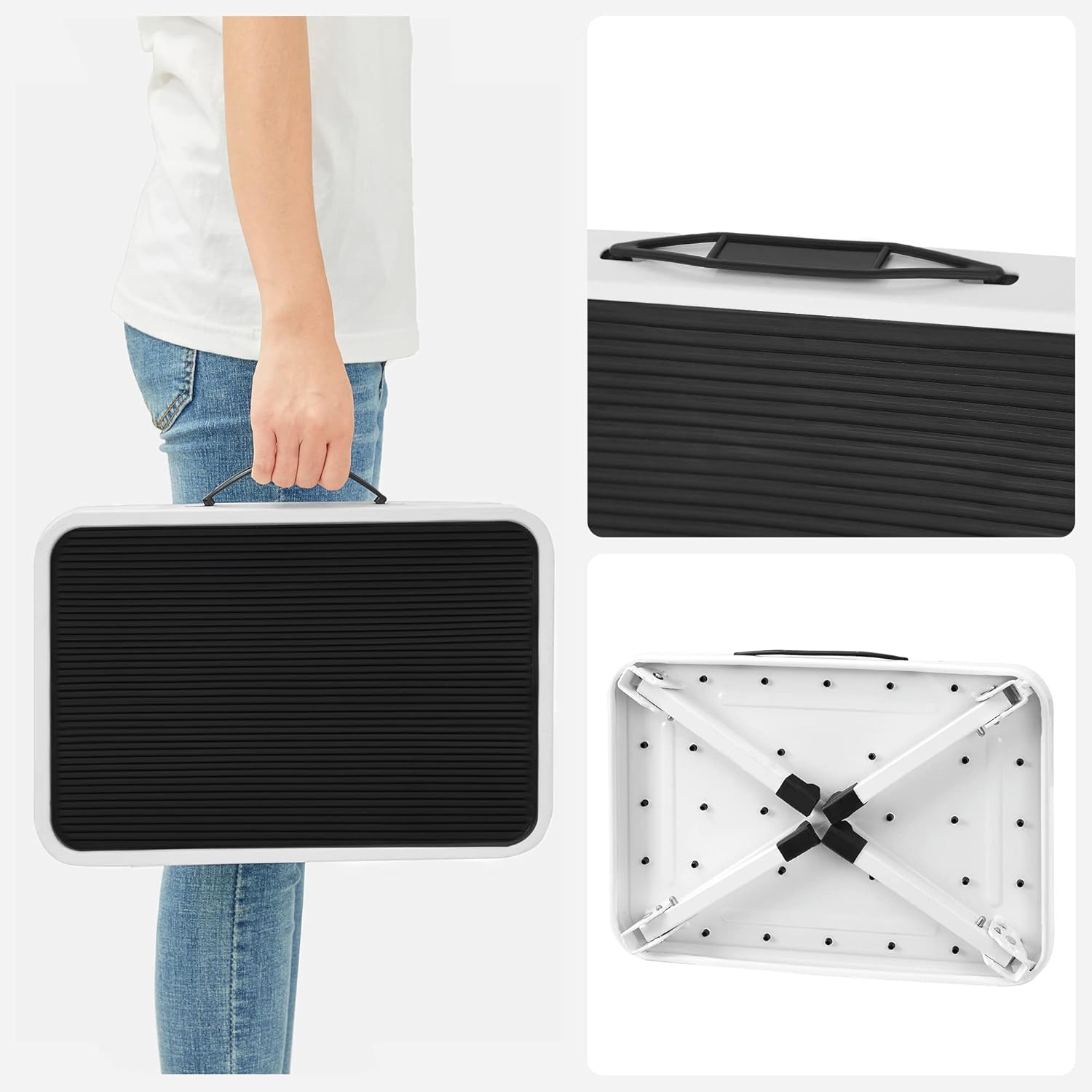 SONGMICS - escabeau pliable acier - 32x44x17,5cm - charge 150kg, GSL01WT