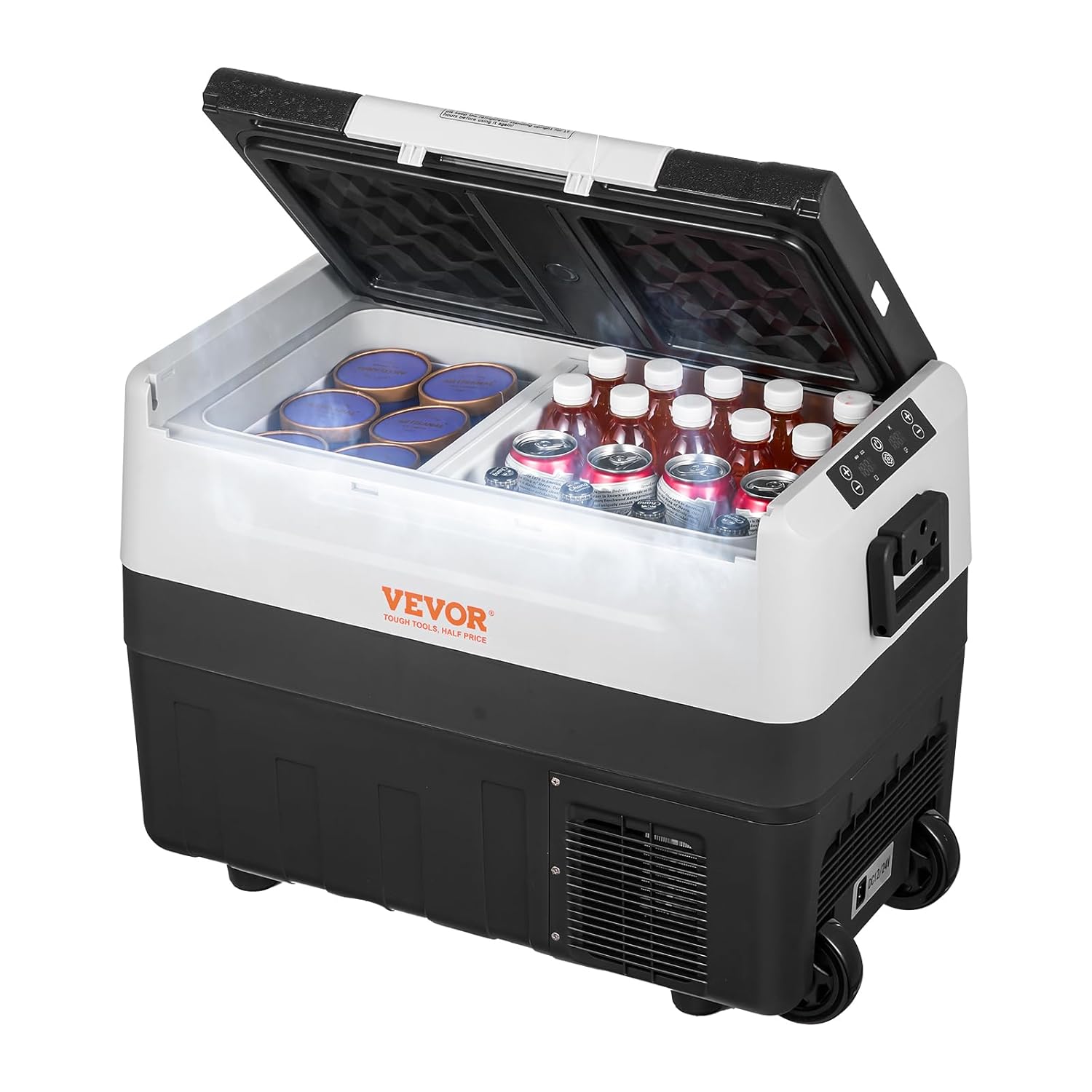 VEVOR - Glacière portable 45L - double zone, -20°C à 10°C, 0,6 kWh, 12/24V, 100-240V