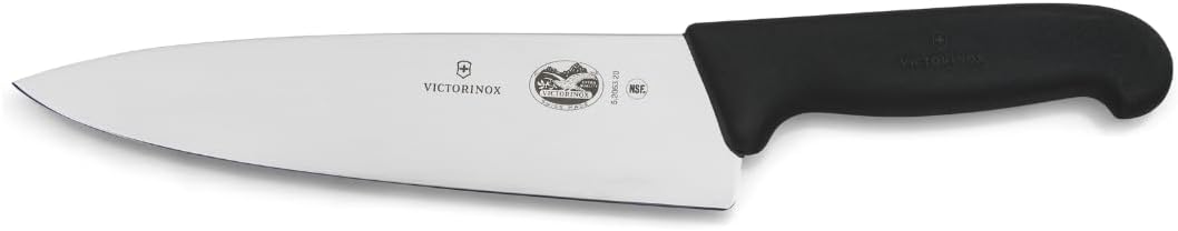 Victorinox - Fibrox Chef - 20 cm - Lame inox lisse, poignée ergonomique