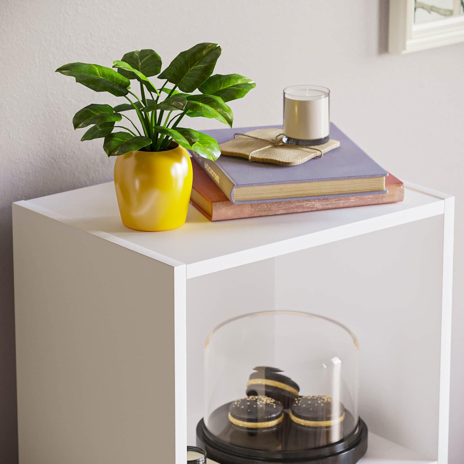 Vida Designs - Oxford, bibliothèque 3 niveaux, H80xW32xD24cm, blanc, moderne