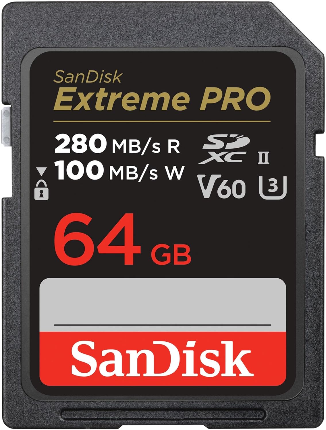 SanDisk - Extreme Pro SDXC - 64 Go - 280 Mo/s, UHS-II, Class 10, U3, V60