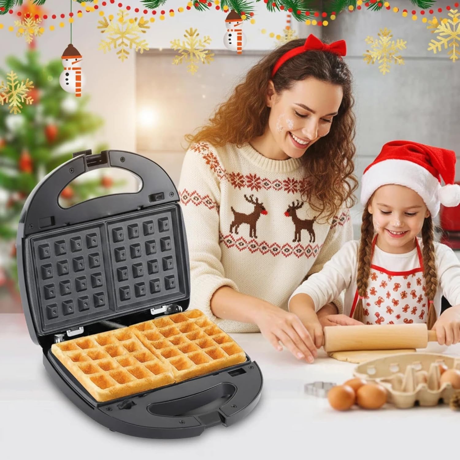 OKYUK - appareil à sandwich, 6 plaques, 750W, antiadhésif, petit-déjeuner