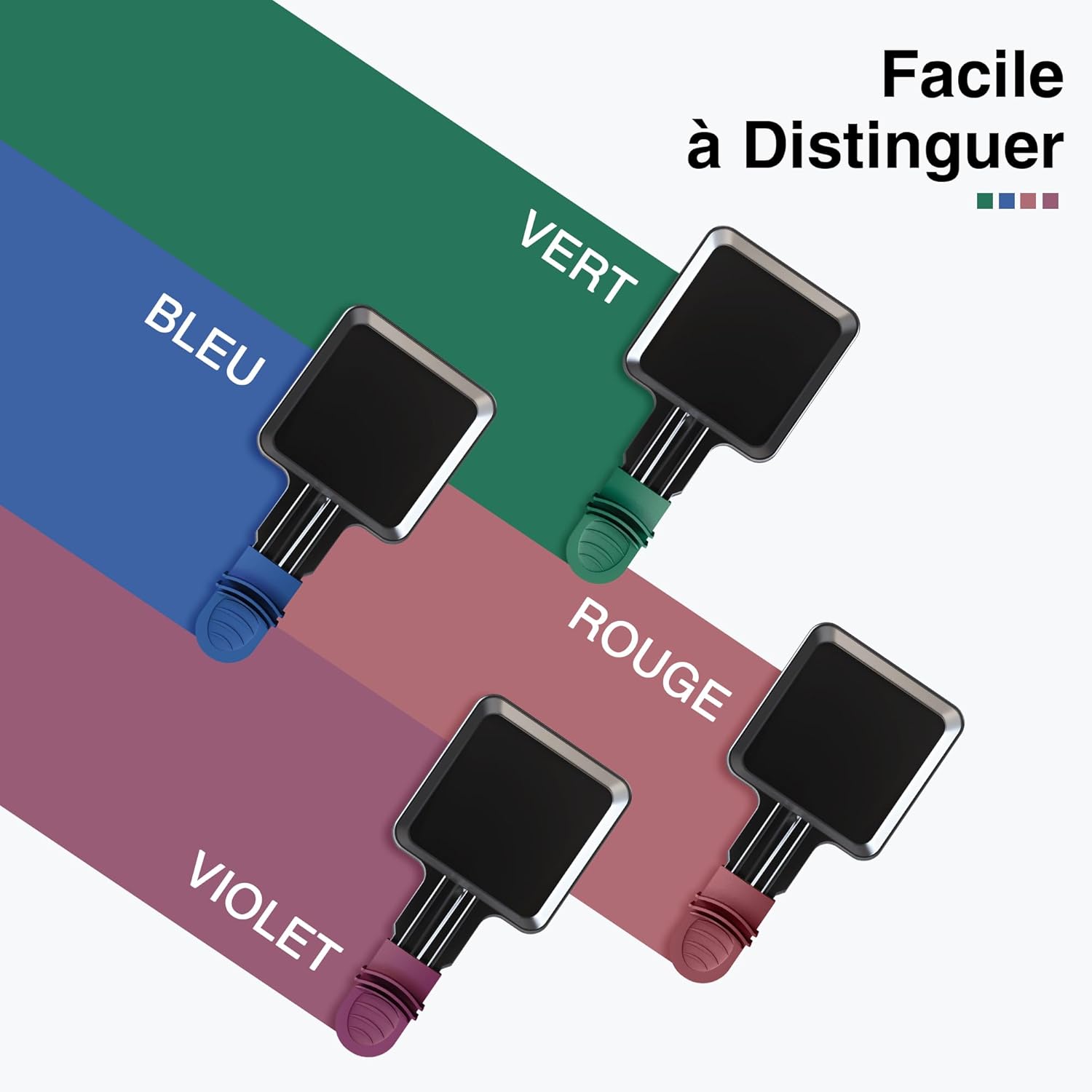 Poêlons à raclette carrés - 8 pièces, antiadhésifs, poignées colorées, lave-vaisselle