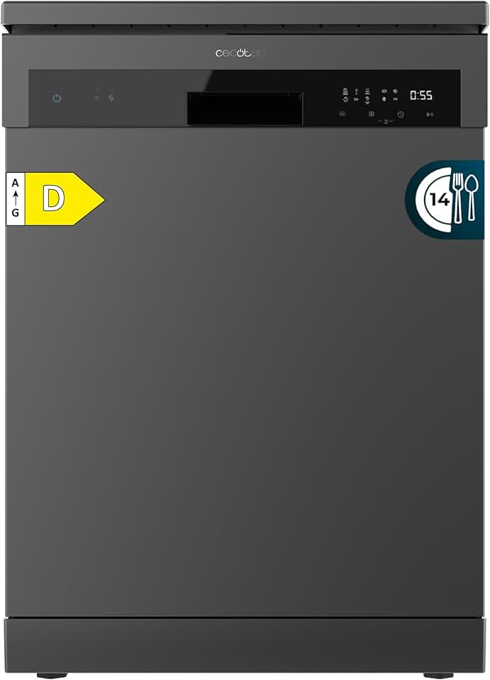 Cecotec - Bolero Aguazero 6200 Dark - 60 cm - 14 couverts, 6 programmes, Turbo Dry+, départ différé, 1850W