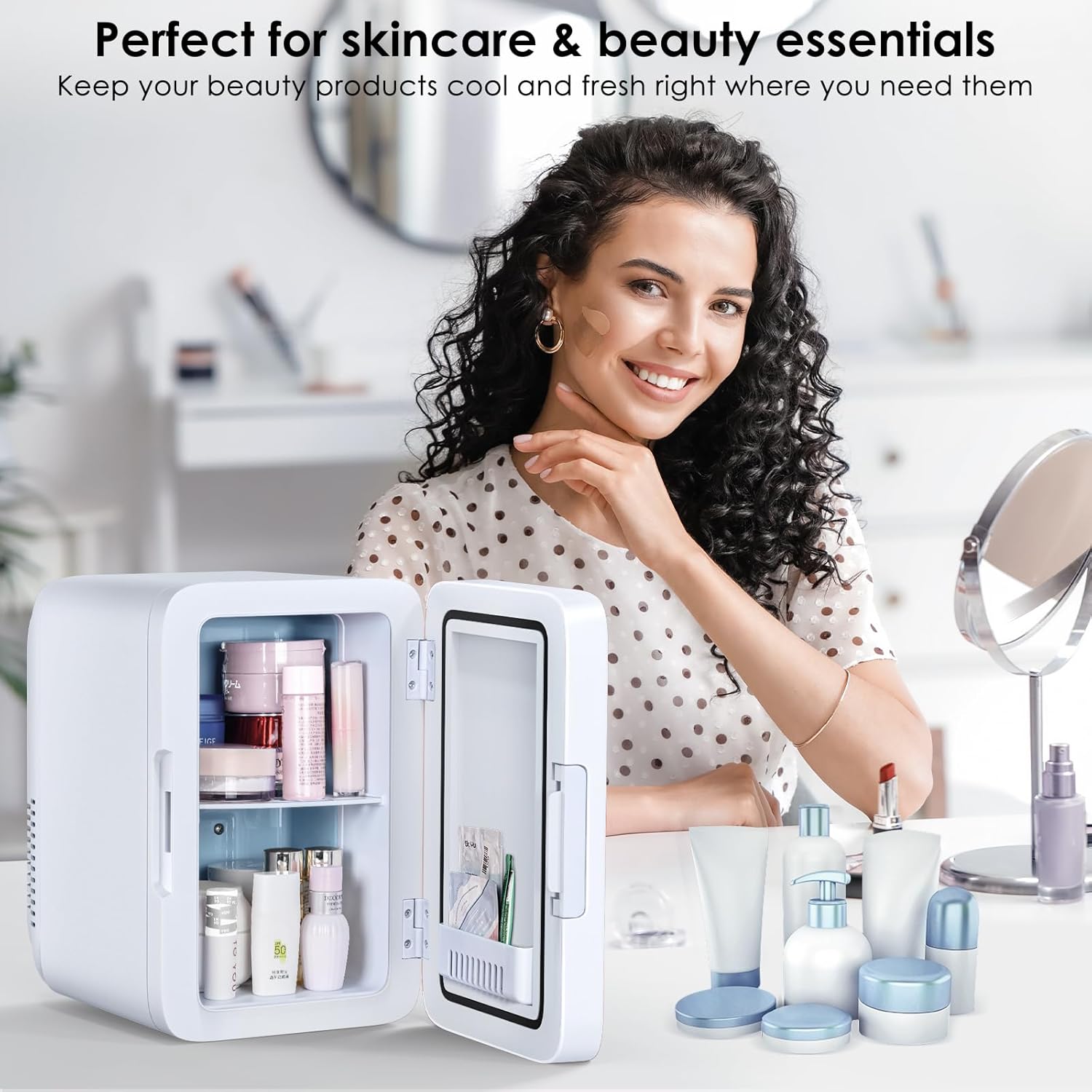 Astarama - Mini Frigo 6L, chaud/froid, silencieux, portable 12V/220V