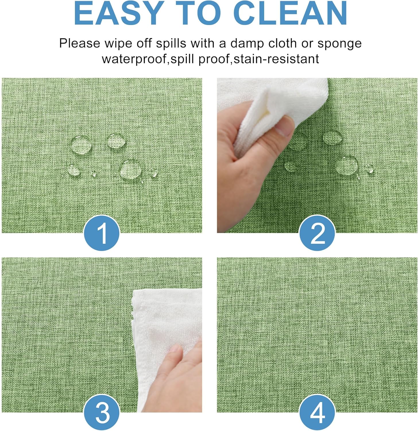 DWCN - nappe aspect lin 135x300cm, lavable, imperméable, anti-tache