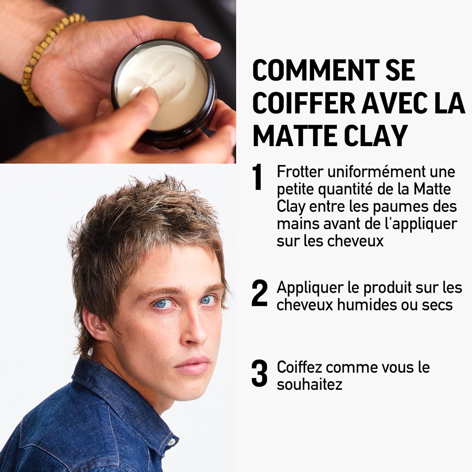 American Crew - Matte Clay - 85g - Fixation forte, fini mat, tous cheveux