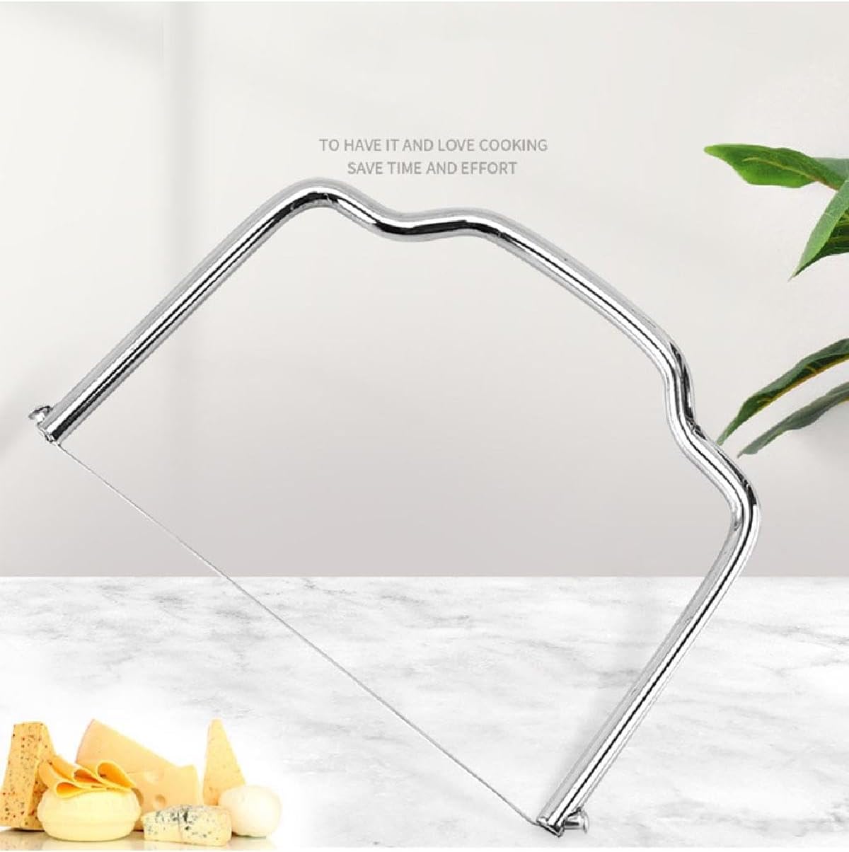 Trancheuse à fil - coupe-fromage, beurre, foie gras - inox - 2 pièces