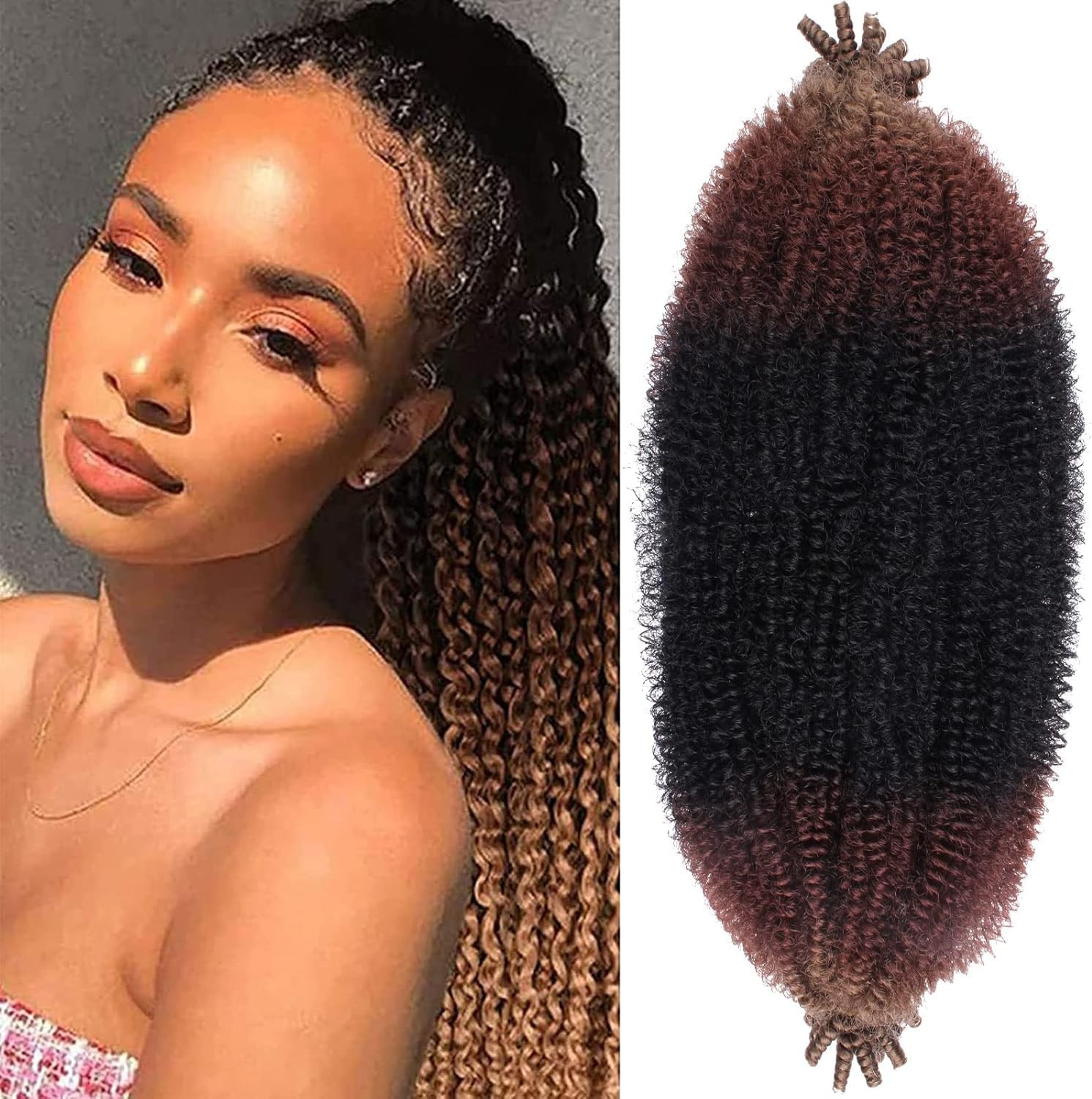 Xtrend - extensions afro torsadées, 50 cm, souples, 8 mèches, 1B3027#