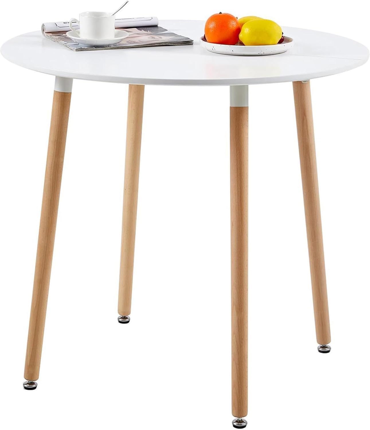 H.J WeDoo - table ronde scandinave - 80cm - bois blanc, style moderne
