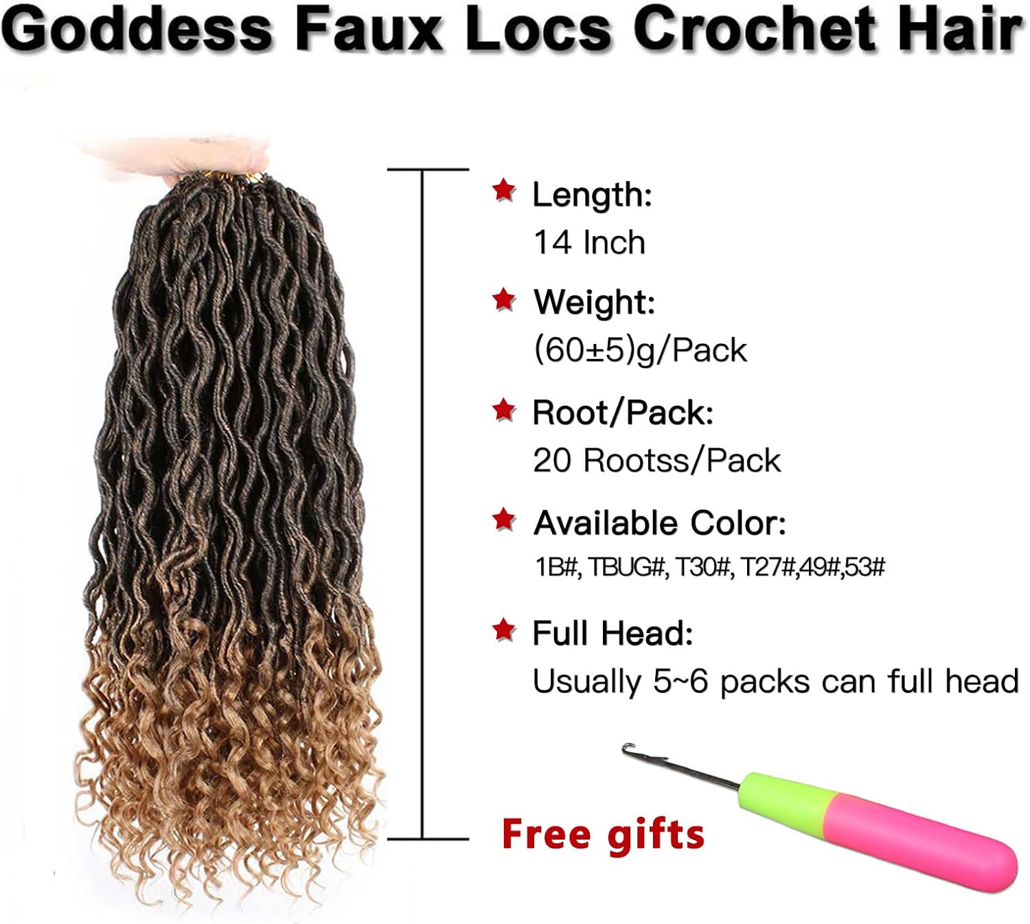 Xtrend - Déesse faux locs 14'' - 6 packs boucles synthétiques tressage T27