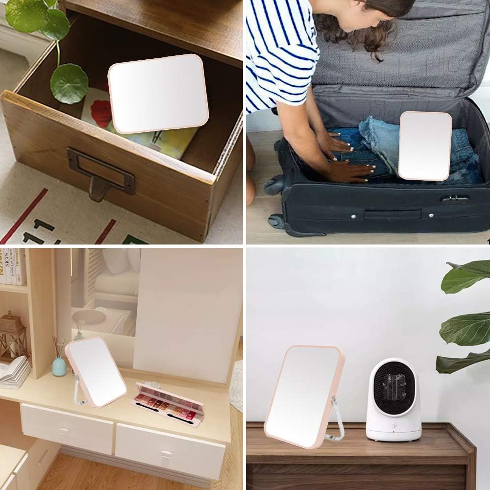 YEAKE - miroir de table pliable 20,3 cm, support métal, rotation 90°