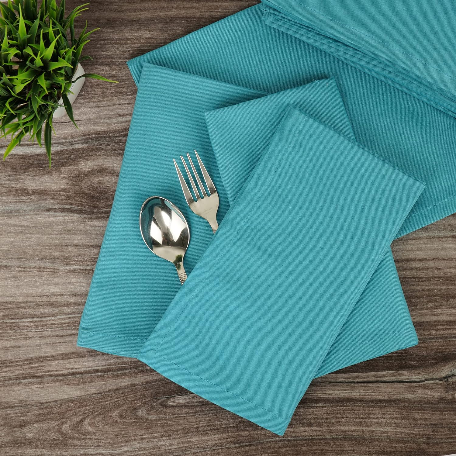 Sweet Needle - serviettes de table, 45x45 cm, coton épais, coins arrondis, lot de 12