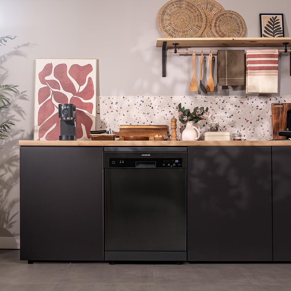 Cecotec - Bolero Aguazero 6200 Dark - 60 cm - 14 couverts, 6 programmes, Turbo Dry+, départ différé, 1850W