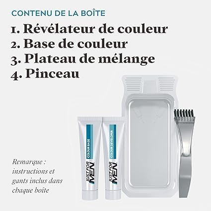 Just For Men - Barbe & Moustache - gel sans ammoniaque, application rapide, élimine poils blancs, châtain moyen M35