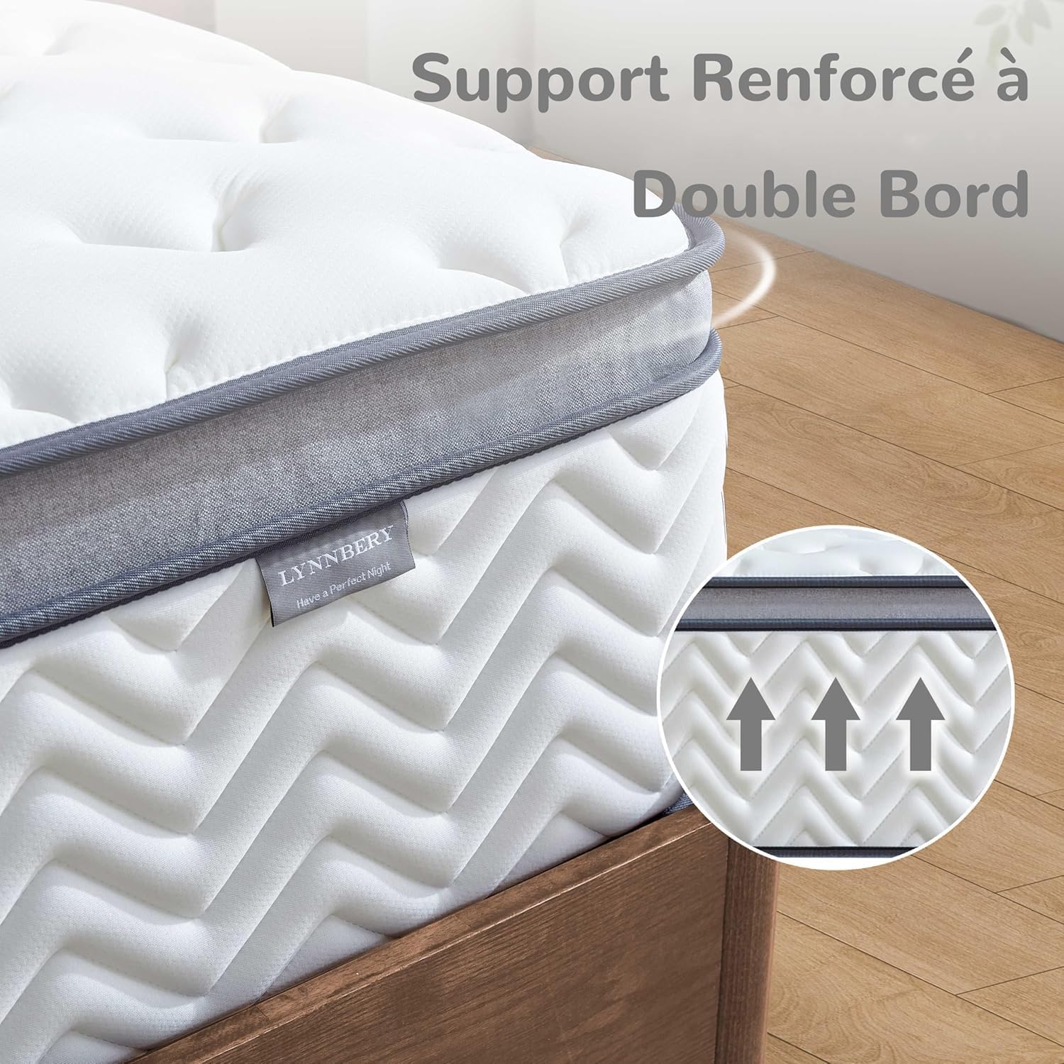 Matelas hybride 140x190 cm – ressorts, mémoire de forme, mi-ferme