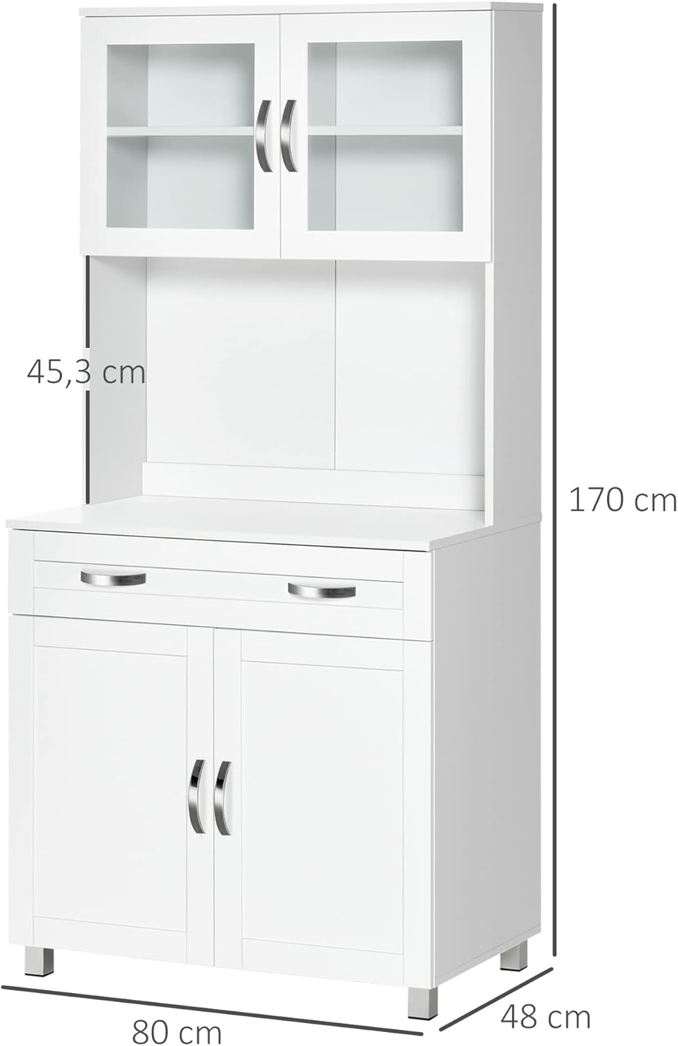 HOMCOM - buffet contemporain - rangements, tiroir, MDF blanc