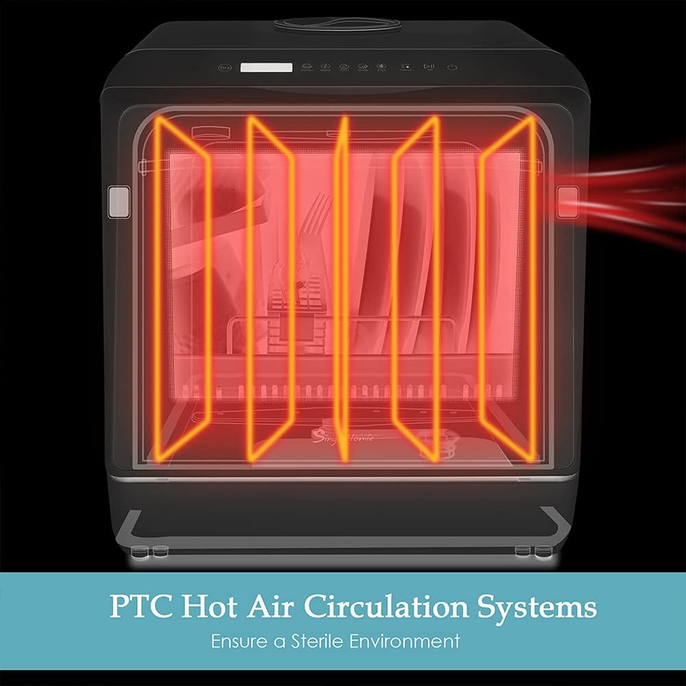 Mini lave-vaisselle de table - 5 programmes, LED, 2 modes eau, blanc