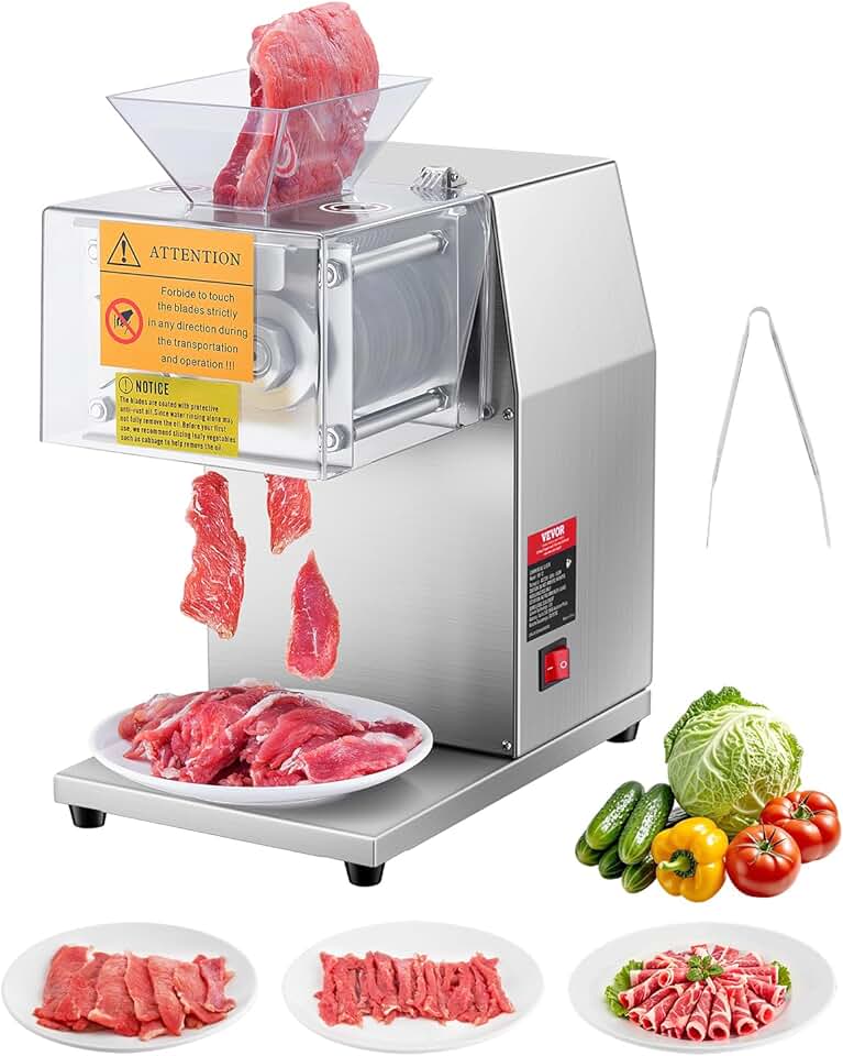 VEVOR - trancheuse commerciale 850W, 250kg/h, inox, lames 5mm