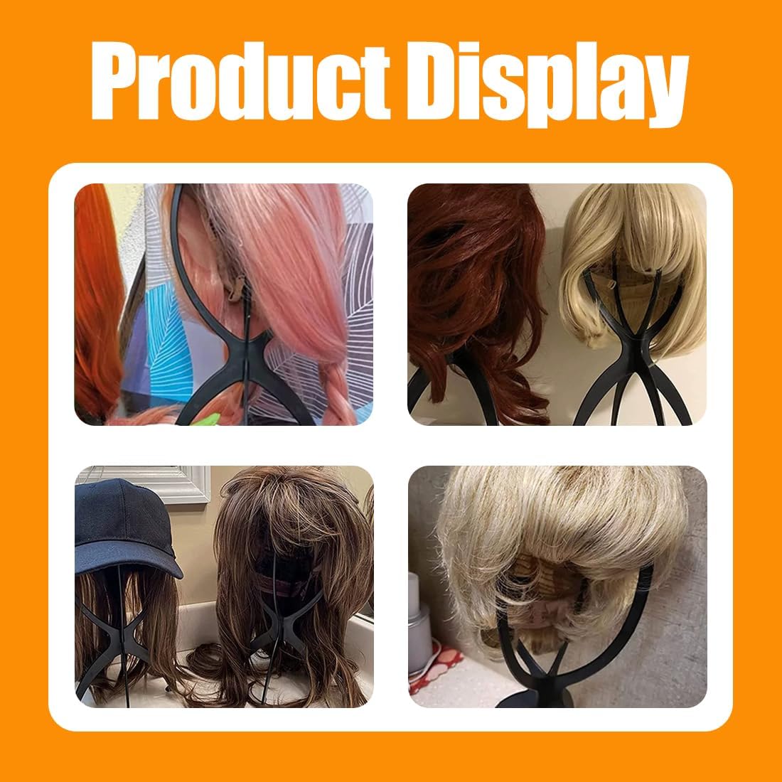 XPEX - Wig Cap 2 pièces - plastique noir - support perruque portable