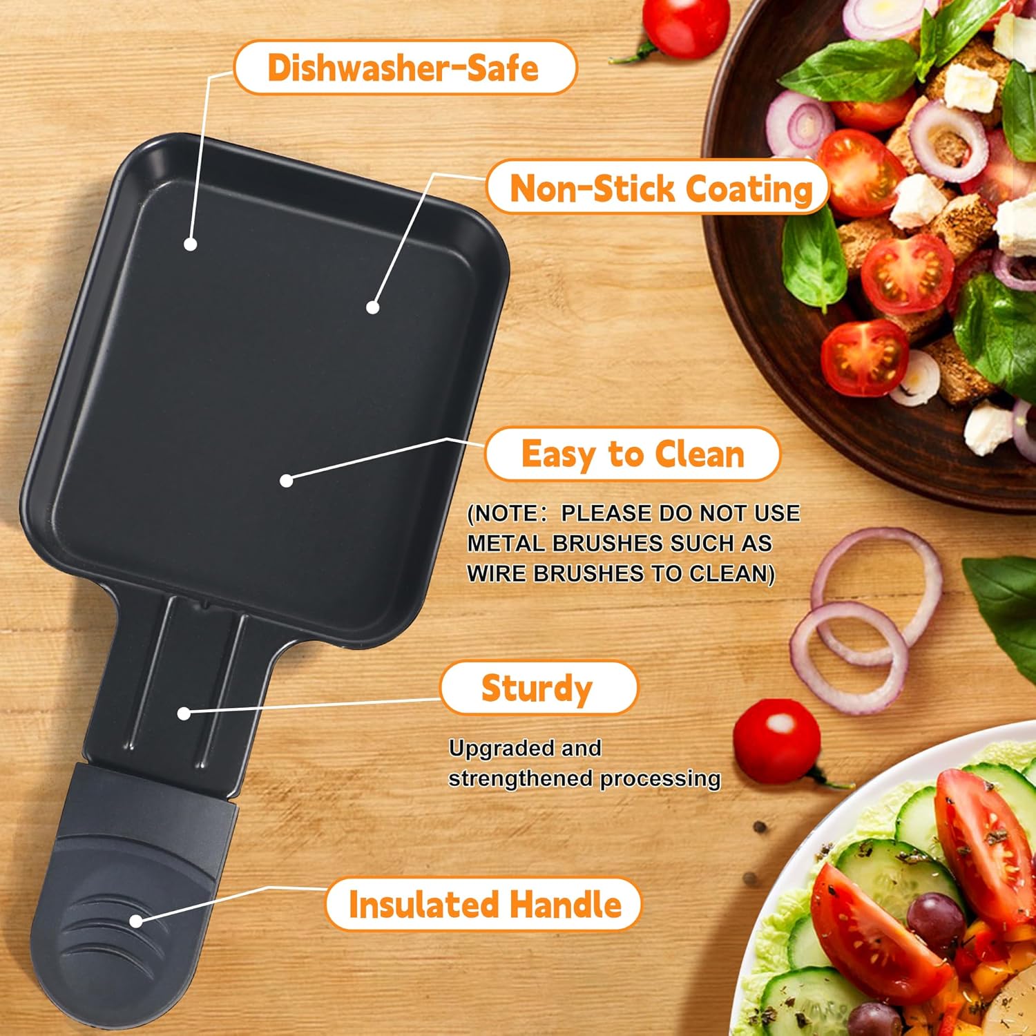 HengBO - poêlon carré 8pcs - 18x8.5x1.5cm - fonte antiadhésive