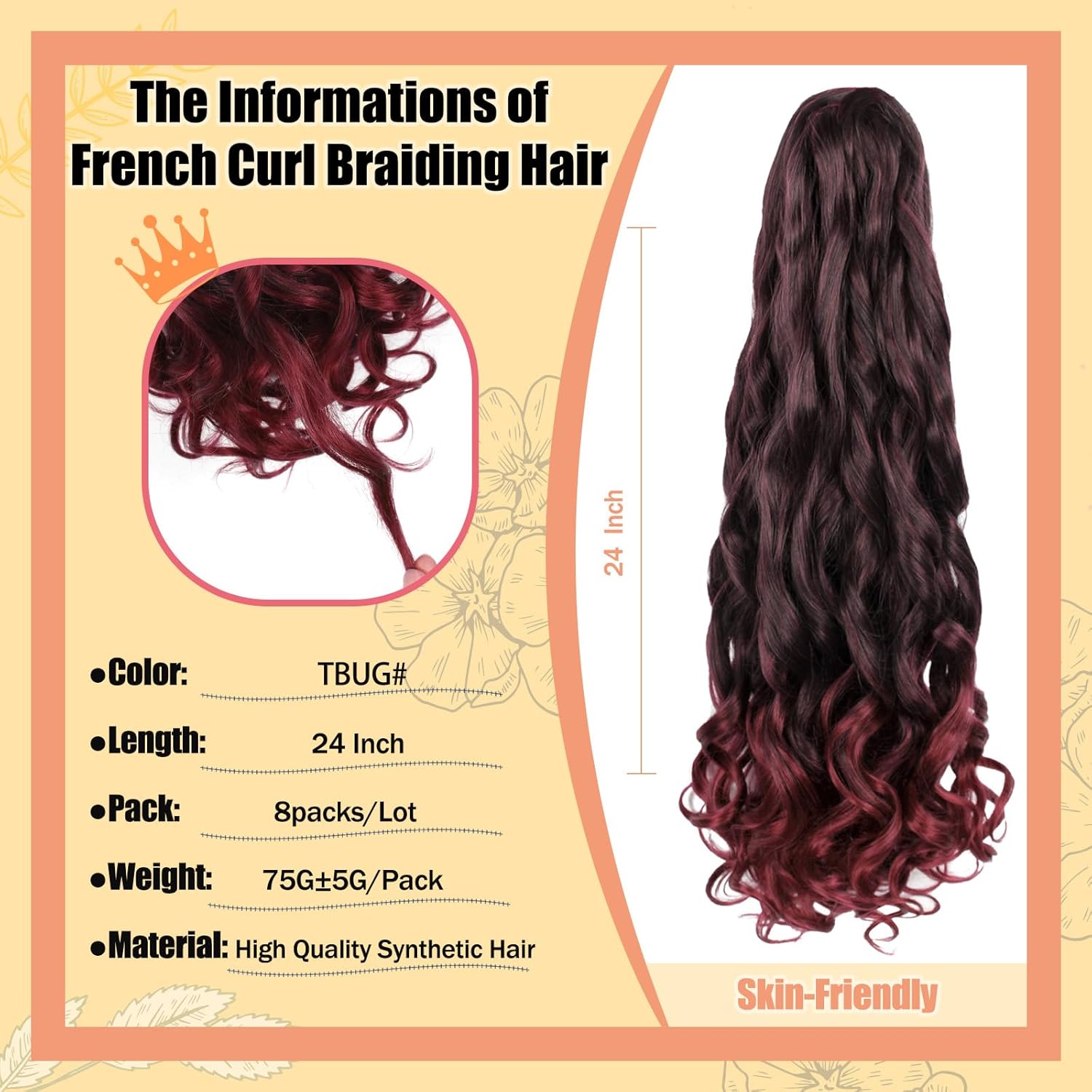 Enbeautiful - French Curl Braiding Hair 24