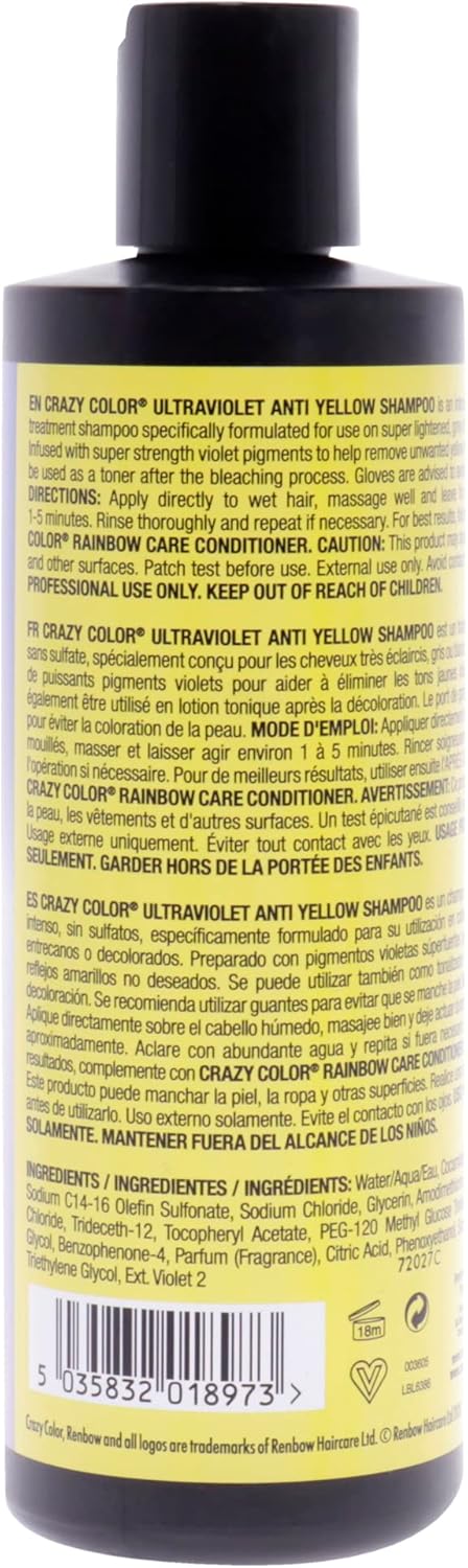 Crazy Color - No Yellow Ultraviolet 250ml - shampooing anti-jaunissement