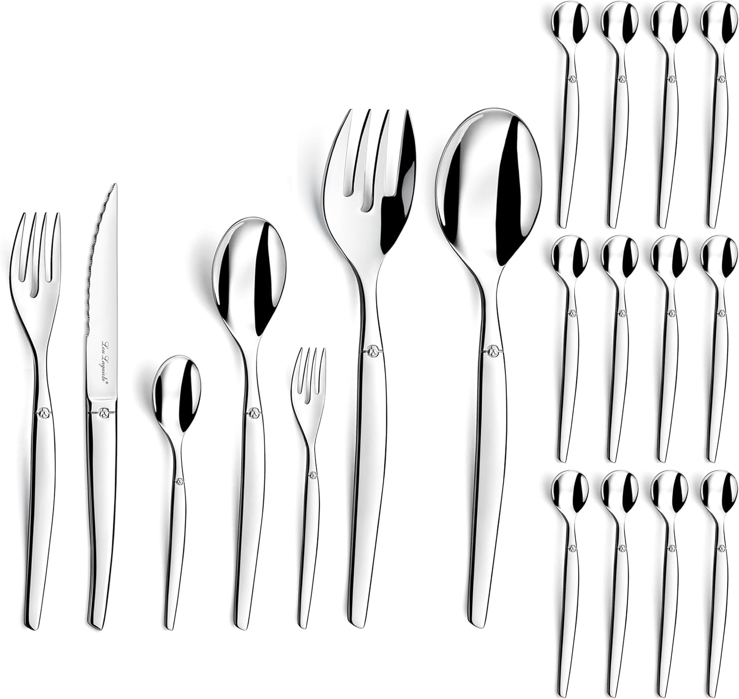 Lou Laguiole - Jet - ménagère 74 pièces pour 12 pers - inox 18/0, brillant