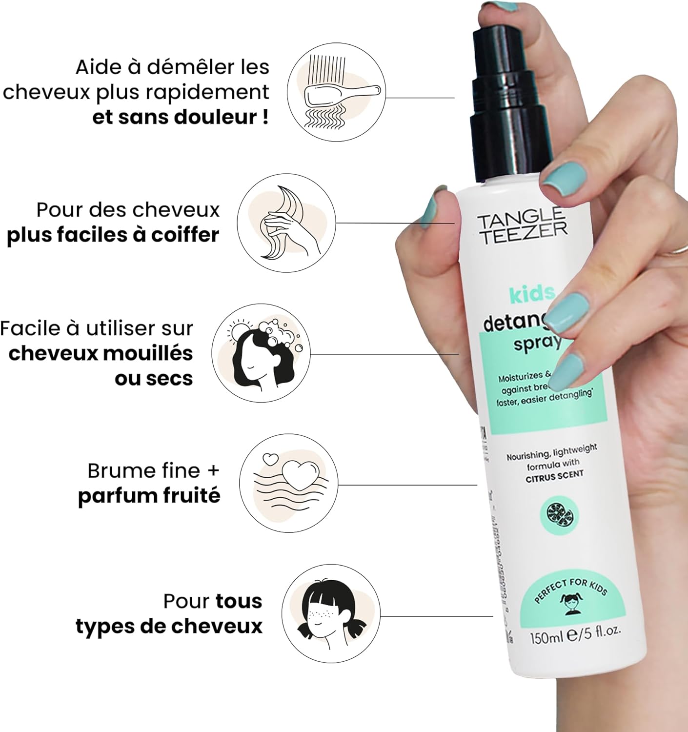 Tangle Teezer - Spray Démêlant Enfant - lot de 2 - parfum agrumes, végan, anti-nœuds, sans cruauté