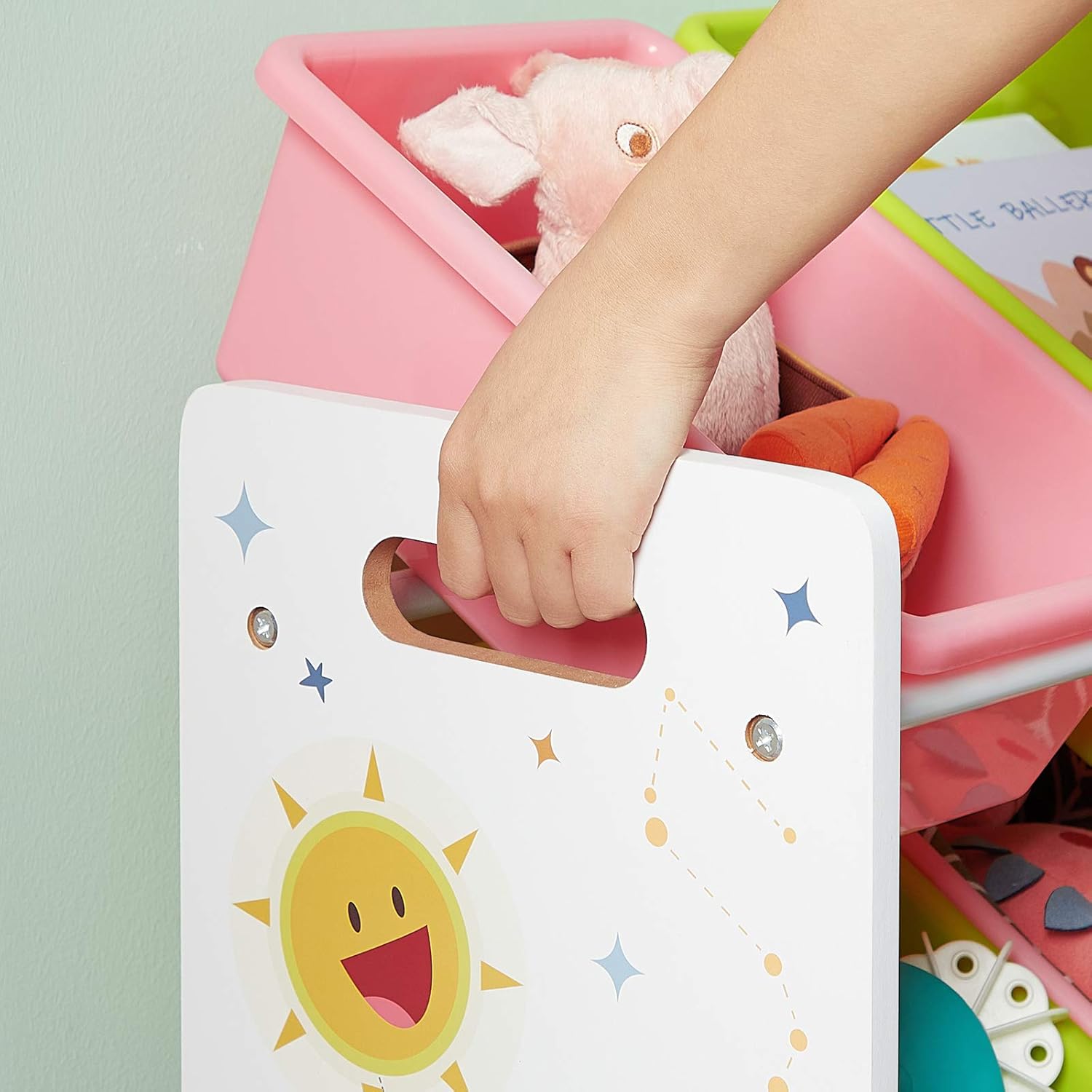 SONGMICS - meuble de rangement enfant - 4 niveaux, 16 bacs colorés, plastique robuste - GKR070W01