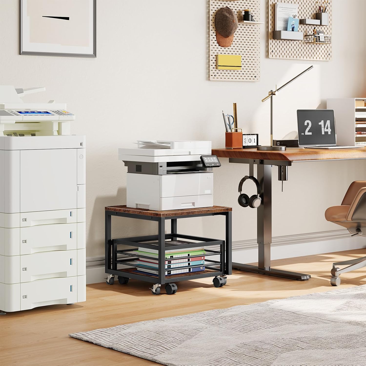 HOOBRO - support mini-réfrigérateur, métal, roulettes, EBF155TL01