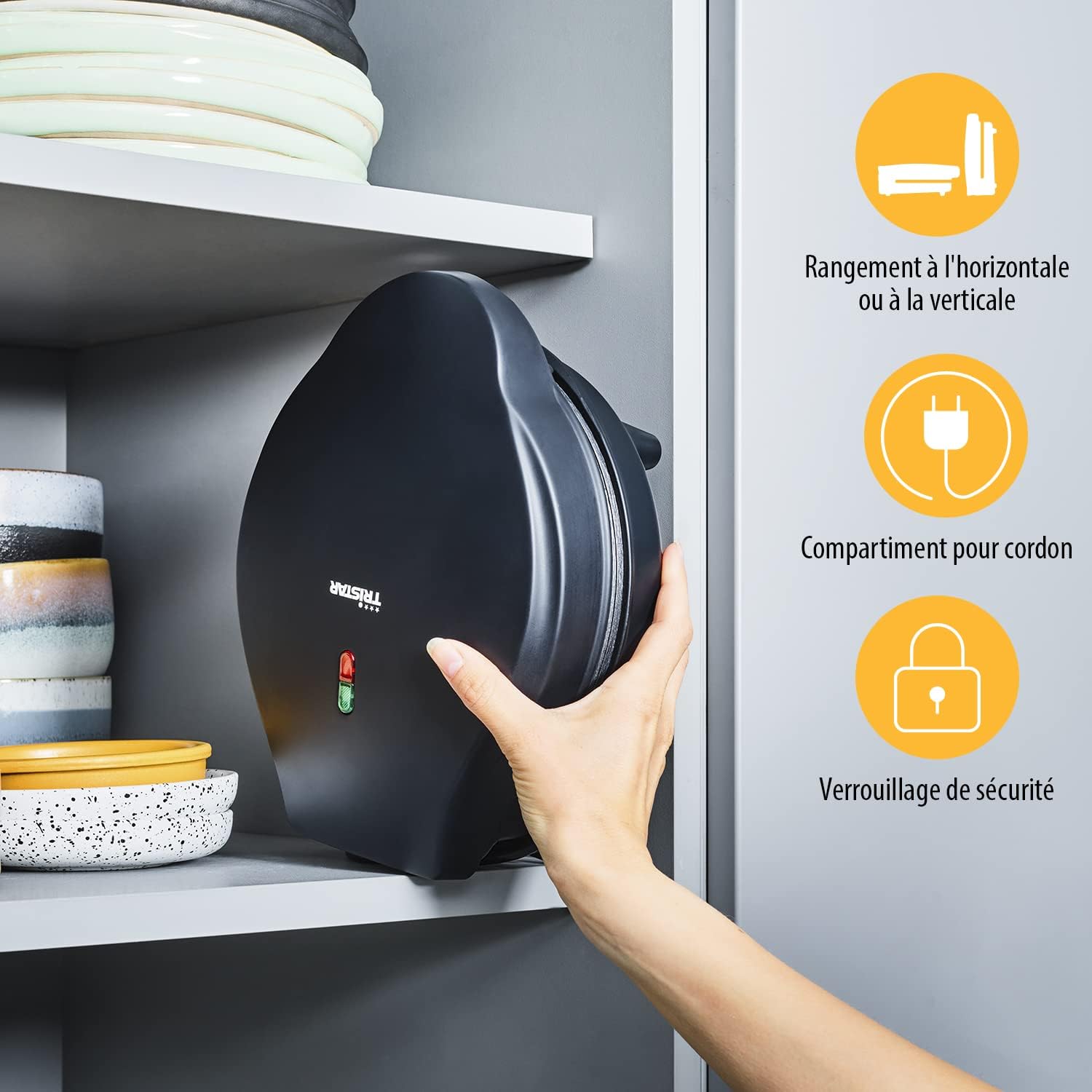 Tristar - WF-1170 - Gaufrier cornet glace 700W, diamètre 20 cm