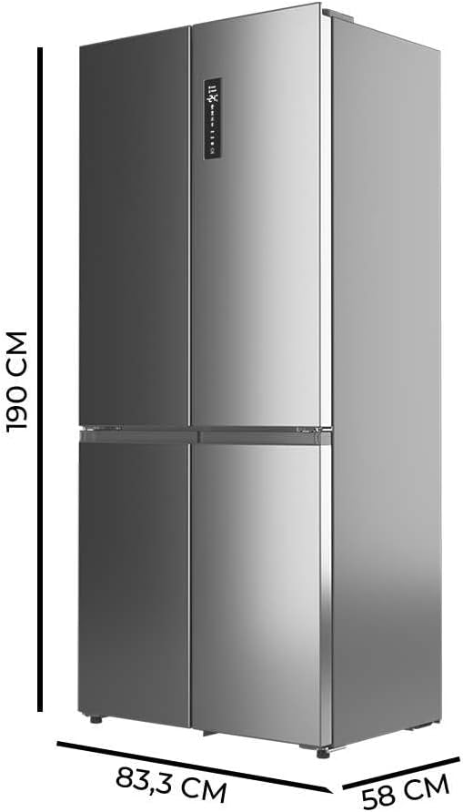 Cecotec - Bolero CoolMarket 4D - 189x83 cm - 456 L, No Frost, Inverter, 4 portes, 4D 456 SBI