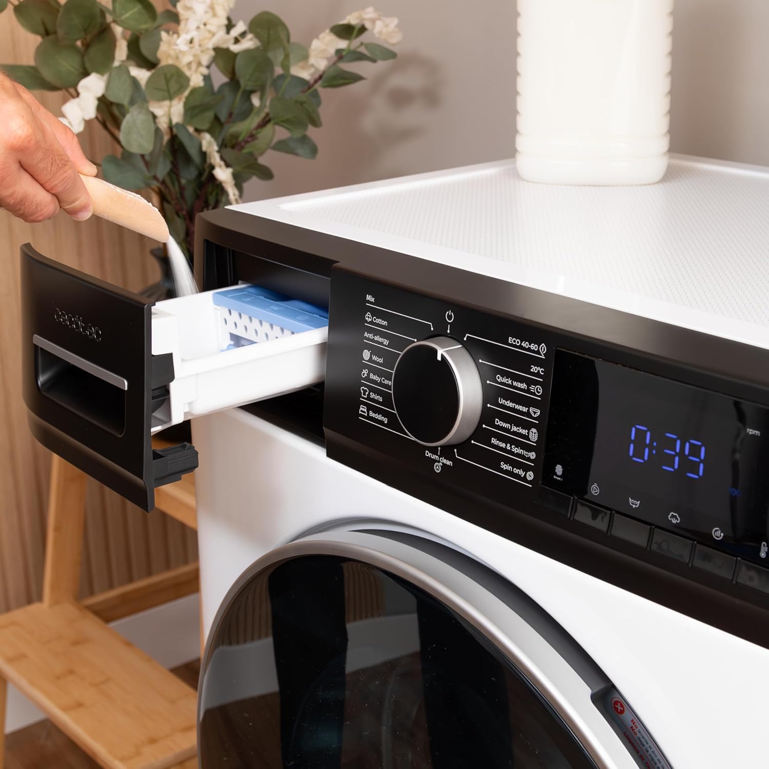 Cecotec - Bolero Dresscode 9610 Inverter - 2000W, 1400 tr/min, 15 programmes, vapeur, optimisation lavage - 9610 Inverte