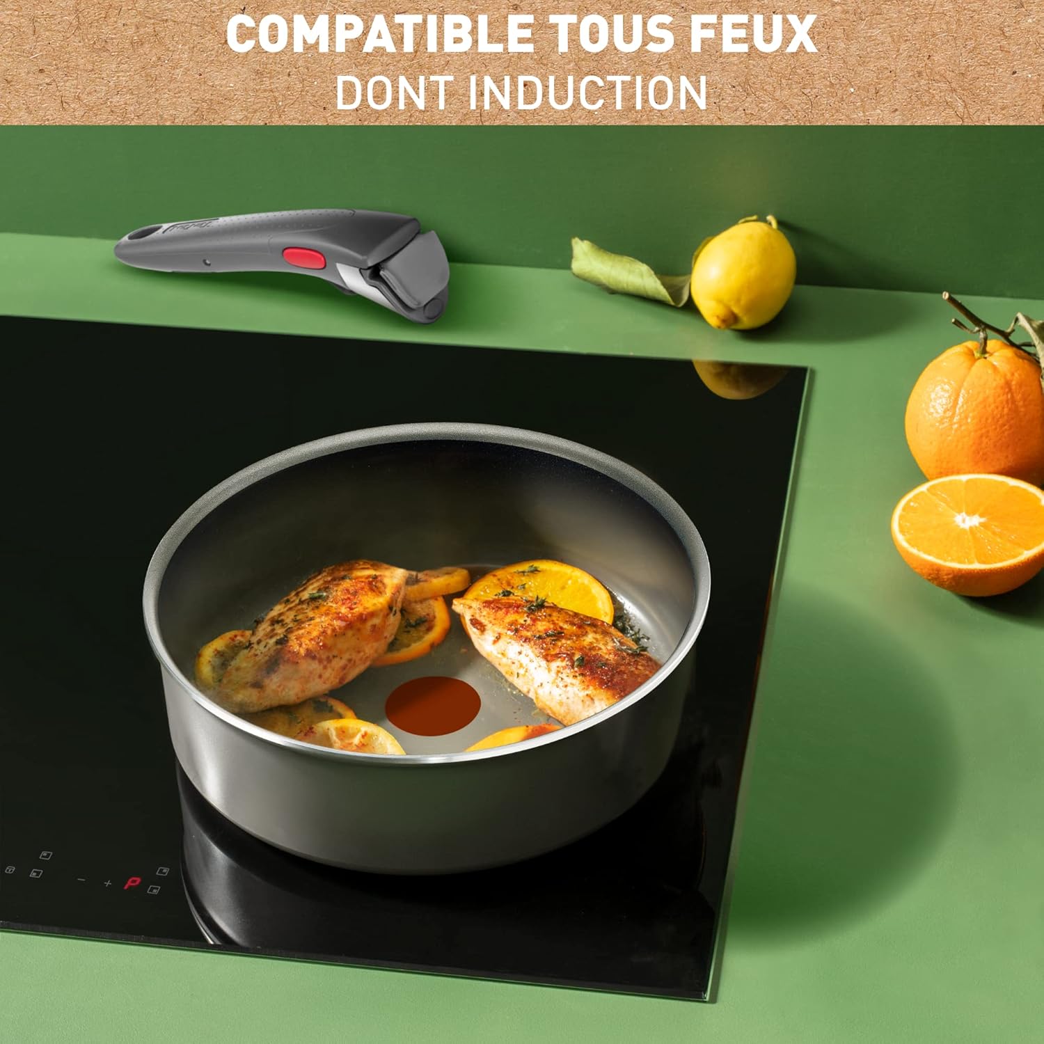 Tefal - Ingenio Renew sauteuse 24cm, induction, revêtement céramique, L2603502